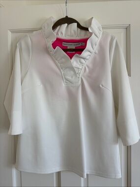 Gretchen Scott Ruffle Neck Blouse